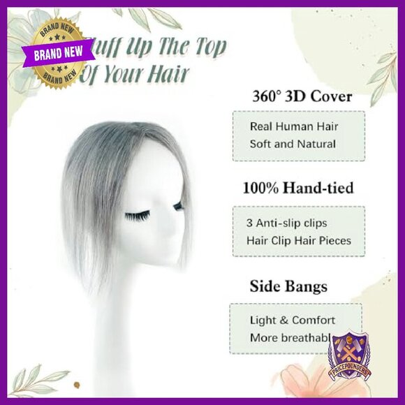 10 Inch Human Hair Topper for Thinning Hair 360° Coverage main image 7